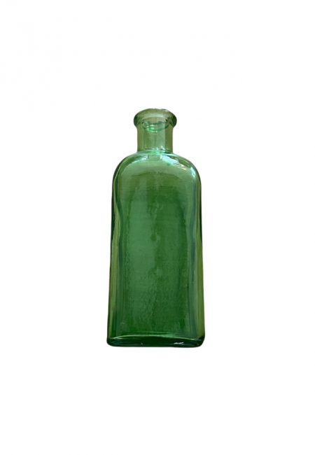 Groen glazen vaasje/waterfles