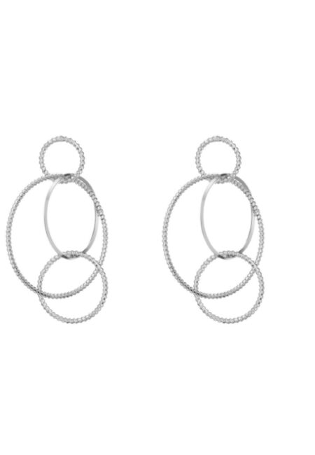 Zilverkleurige oorbellen met ringen