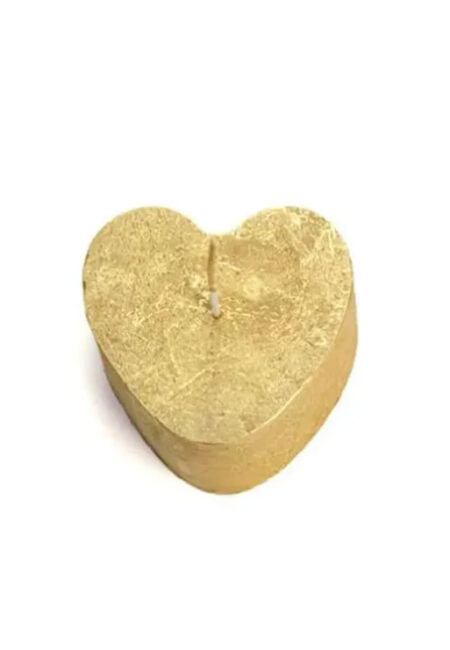 Goudkleurige hart kaars (een gouden hart)