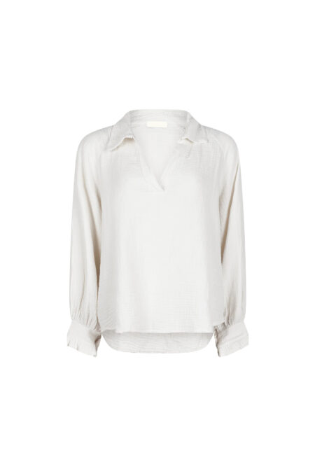 Witte blouse wafelstof
