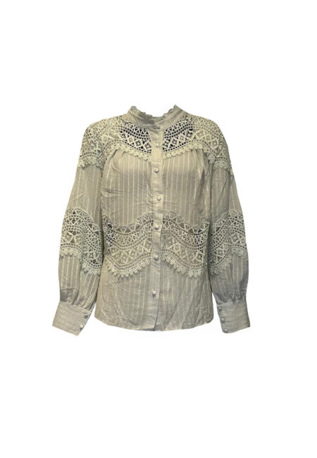 Mintgroene blouse met kant