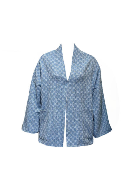 Blauw/wit kimono jasje
