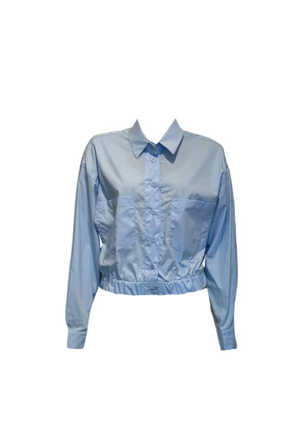 Blauw poplin blouse/jasje