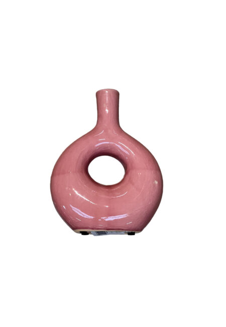 Roze aardewerk vaas