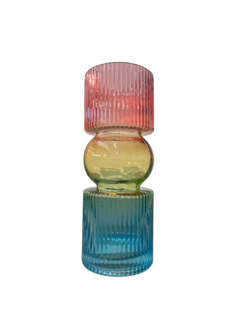 Glazen vaas, kandelaar in 3 kleuren