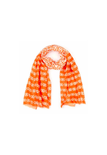 Oranje shawl met printje