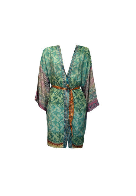 Gekleurde zijde kimono