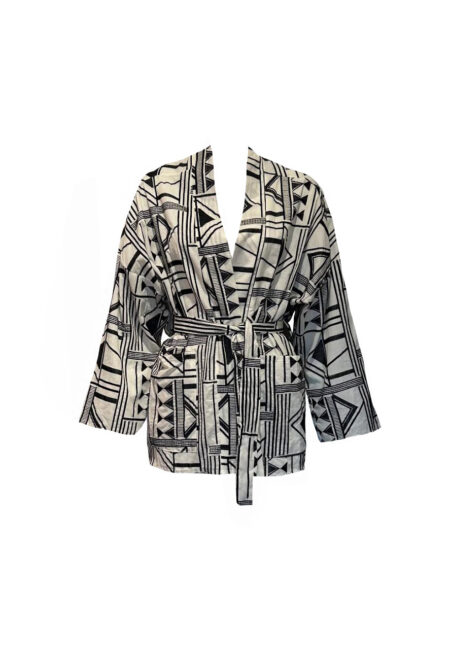 Zwart/ecru kimono jasje