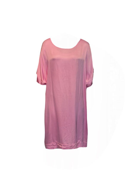 Roze basic glans jurk