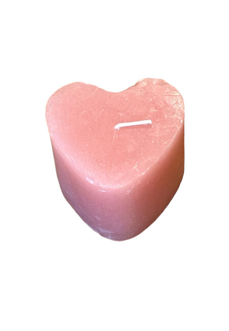Roze kaars in hartvorm