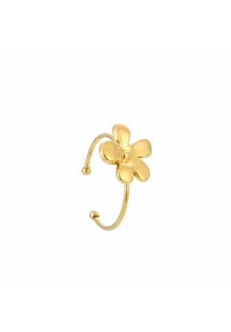 Goudkleurige verstelbare ring met bloem