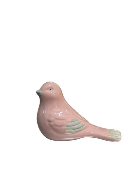 Aardewerk vogeltje roze