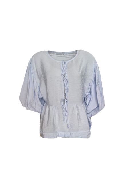 Voile blouse met strikjes