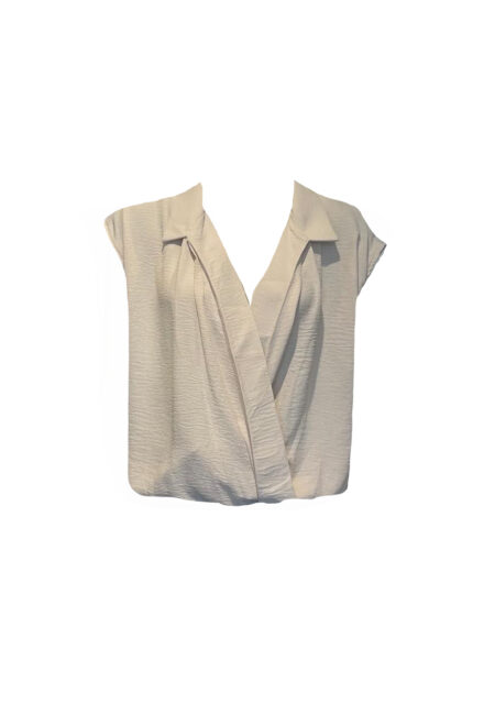 Beige mouwloze blouse