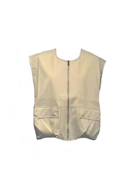 Roomwit oversized gilet met rits