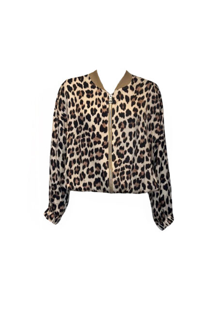 Satijnen leopard bomber