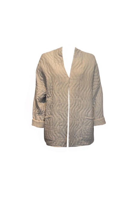 Beige gewatteerd kimono jasje