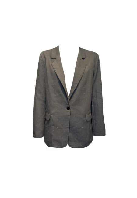 Taupe blazer met kleine zilveren studs