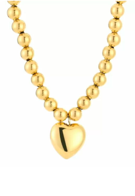 Goudkleurige statement ketting met  hart