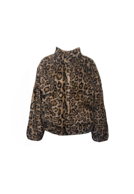 Fake fur jas animal print