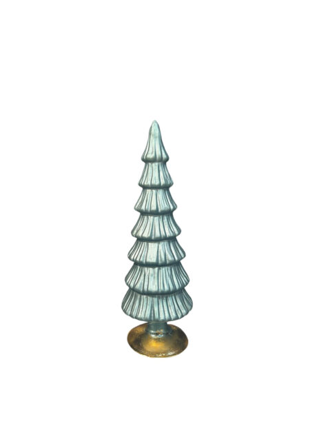 Blauw/zilver glazen sier kerstboom