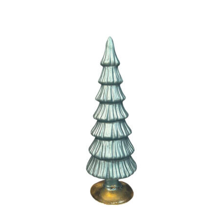 Blauw/zilver glazen sier kerstboom