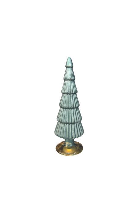 Blauw/zilver glazen sier kerstboom