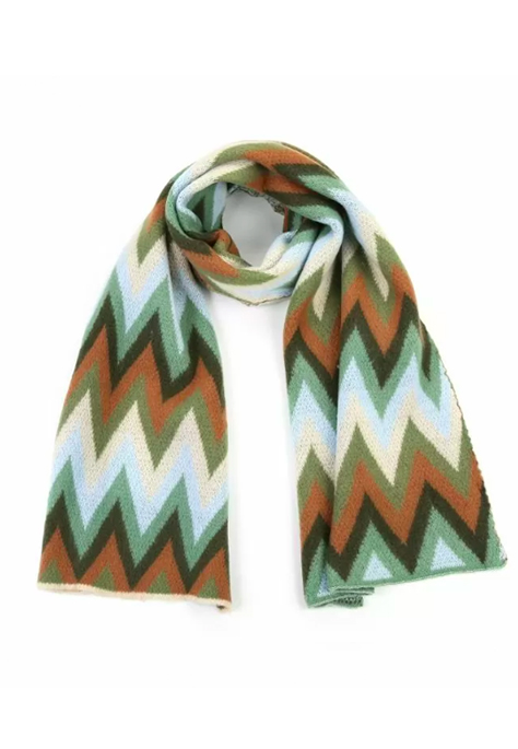 Wollige shawl met leuk printje