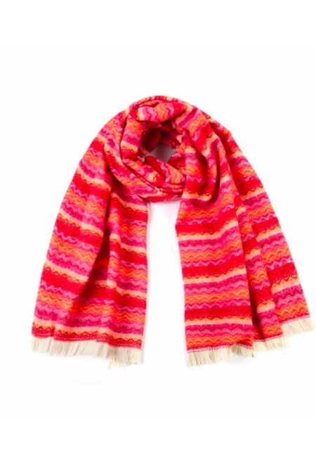 Wollige shawl met leuk printje