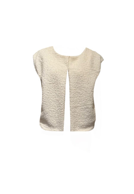 Off white teddy gilet met zilver accent