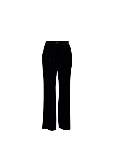 Zwarte velvet pantalon met rechte pijp