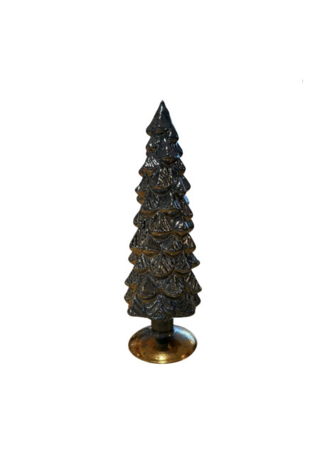 Blauw/zilver glazen sier kerstboom