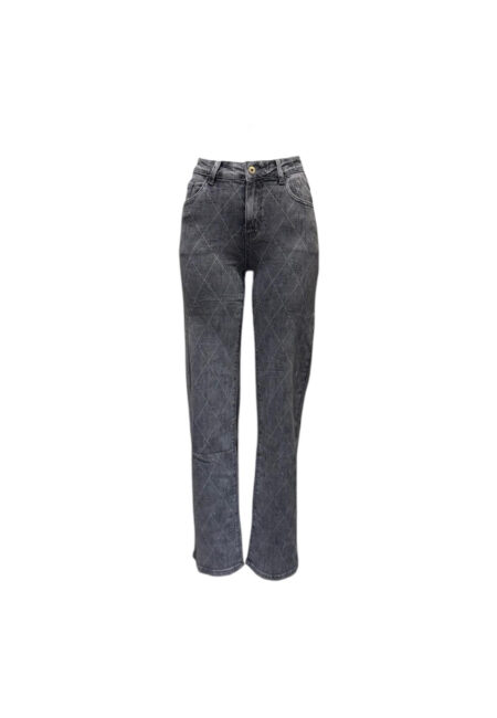 Grijze full stretch wide leg jeans