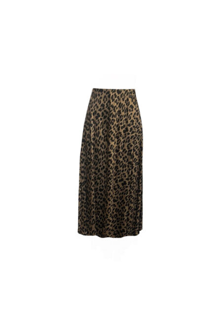 Satijnen rok met leopard print