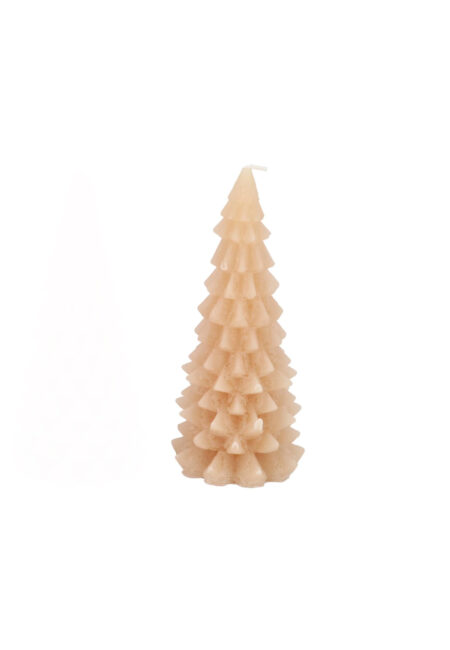 Kerstboom kaars beige