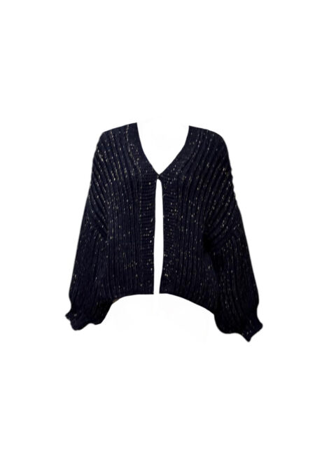 Donkerblauw/goude oversized vest