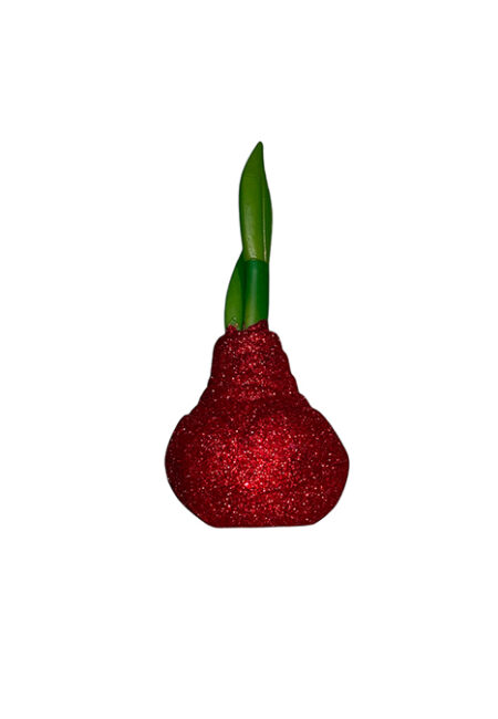 Wax amaryllis glitter bol