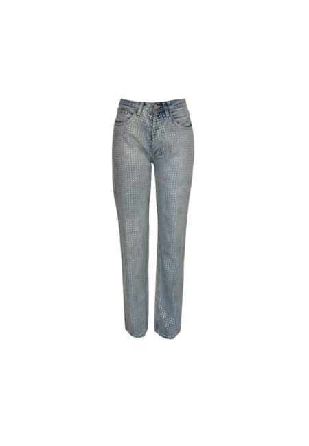 Jeans met kleine zilveren studs