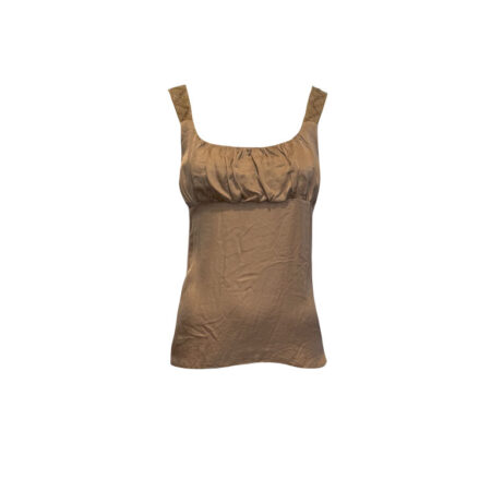 Goudkleurig hemdje met gehaakte bandjes