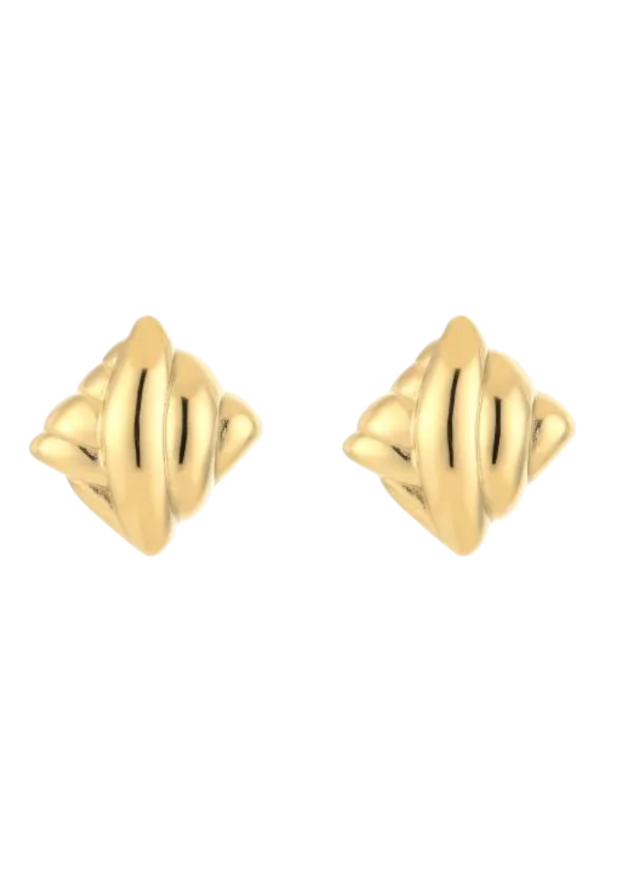 Goudkleurige statement oorbellen met steker