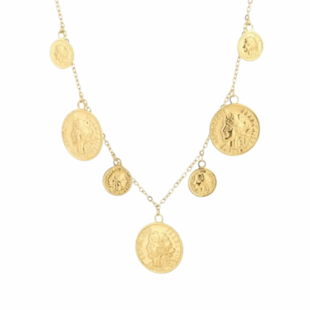 Goudkleurige ketting met bedeltjes