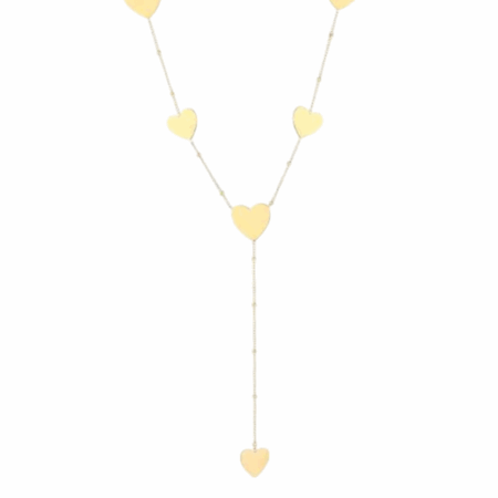 Goudkleurige ketting met hartjes