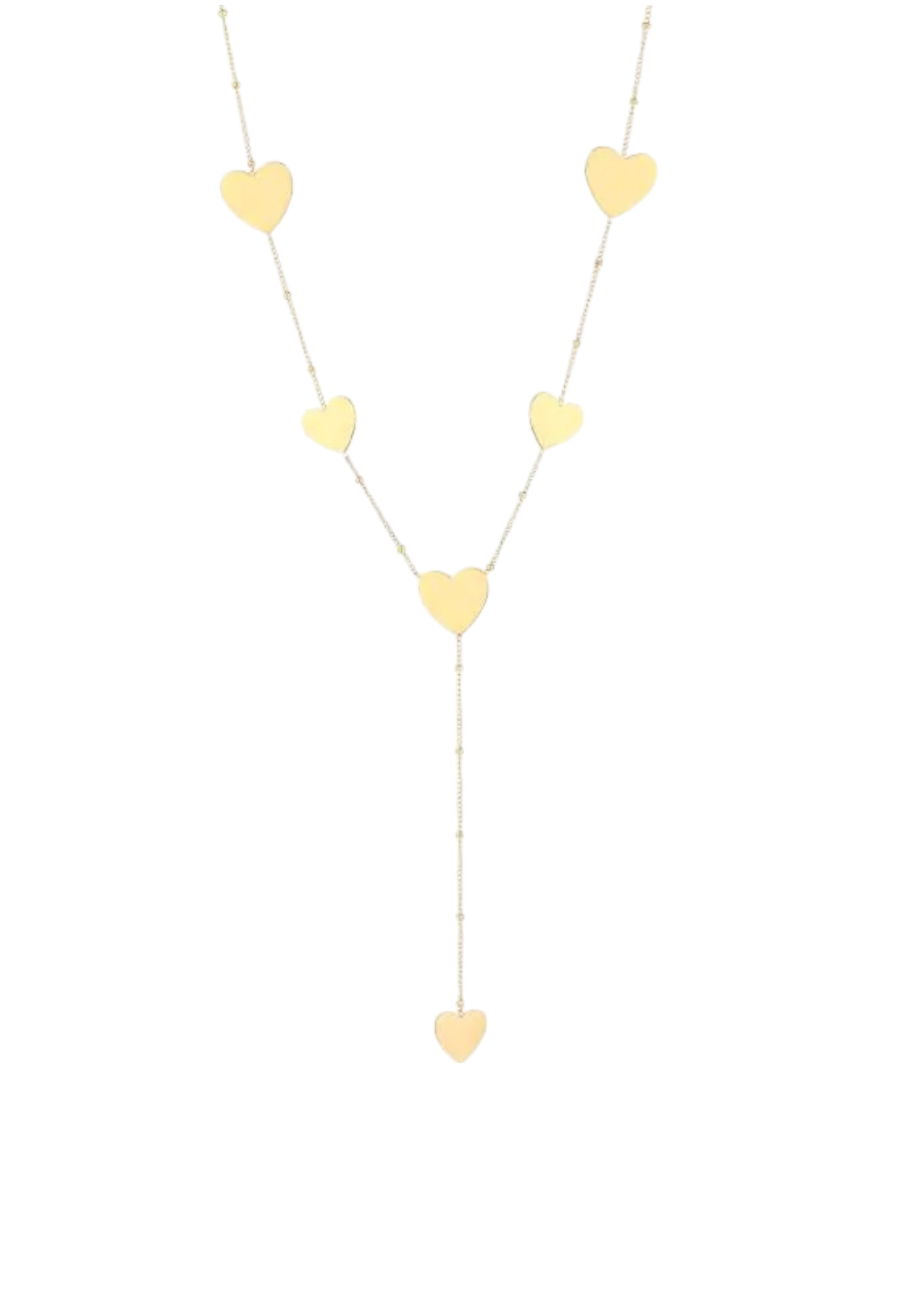 Goudkleurige ketting met hartjes