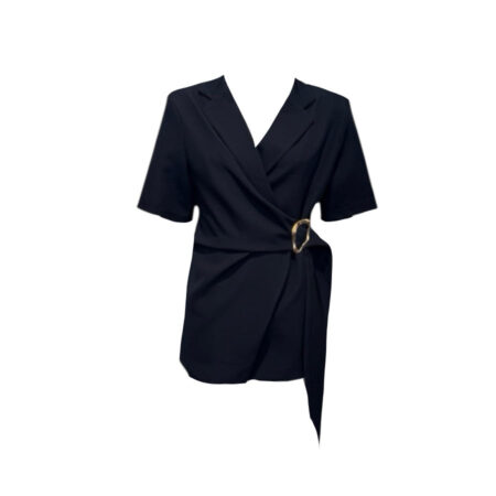 Donkerblauwe blazer met korte mouwen