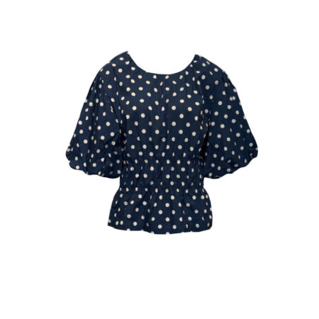 Blauw/wit polkadot top
