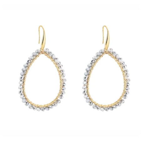 Goudkleurige ovale oorbellen met kraaltjes