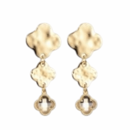 Goudkleurige  oorbellen klavertjes vier