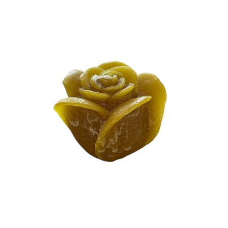 Kleine kaars in bloemvorm, okergeel