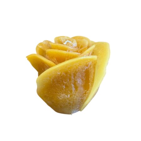 Grote kaars in bloemvorm, okergeel