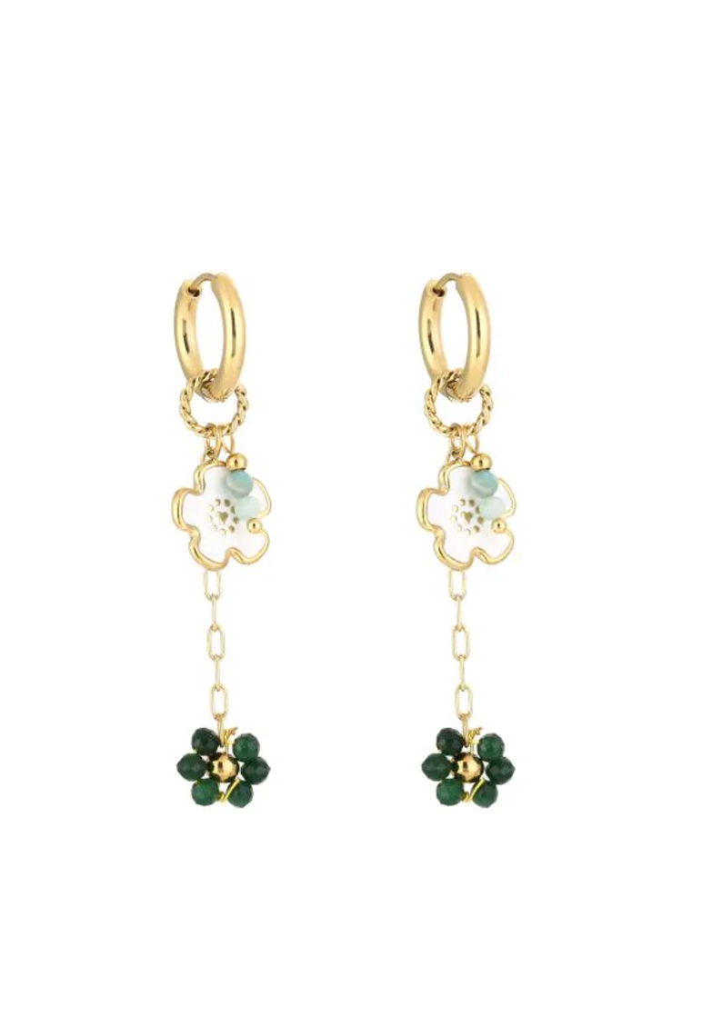 Goudkleurige oorbelletjes met bloemetje